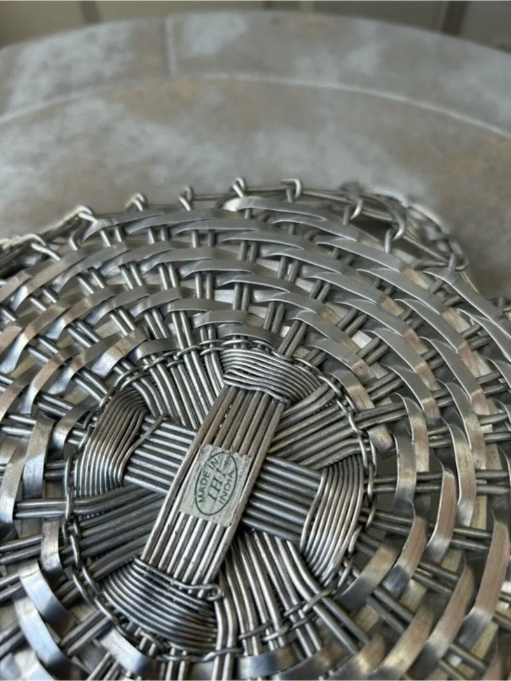 Woven Star-Shaped Silver Decorative Basket